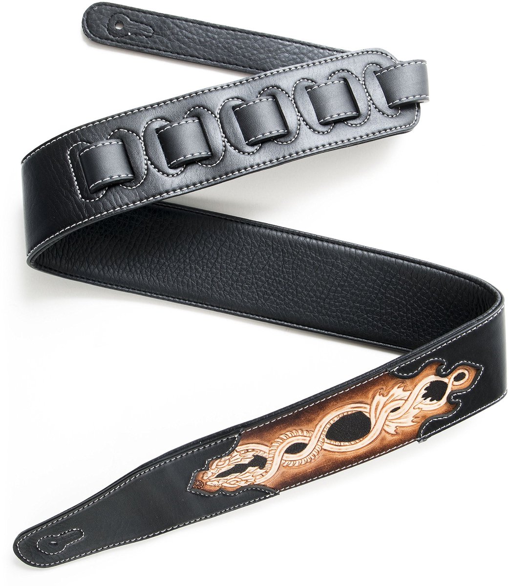 Fame Garment Leather Serpent Black - Gitaarband