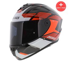 Axxis Draken S helm Sunray glans zwart wit rood