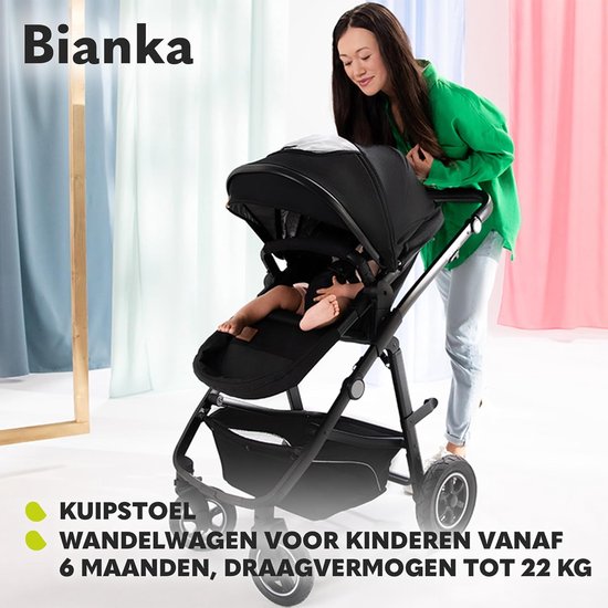 Nania Myla Compacte en lichte 2-in-1 combi-kinderwagen van 0 tot 4 jaar (max. 22 kg) met Rimini Nania autostoel 40-87 cm - (0-13 kg) zijbescherming