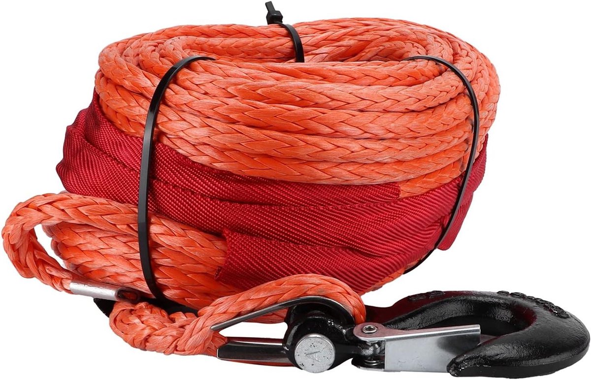 Synthetisch liertouw van 23000LB voor 4WD Off Road Voertuig - Oranje - 30m - geschikt voor SUV ATV UTV Boten : langdurig en betrouwbaar!