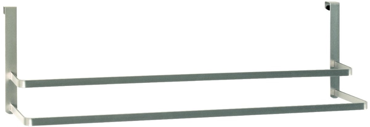 Handdoekhouder – Stijlvol Vlak Staal – RVS-Look – 2 Robuuste Stangen – Modern Metaal – 60 cm Breed – Gemakkelijk Gemonteerd