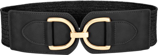 Ceinturon Large Élastique Pour Femmes avec Boucle Dorée