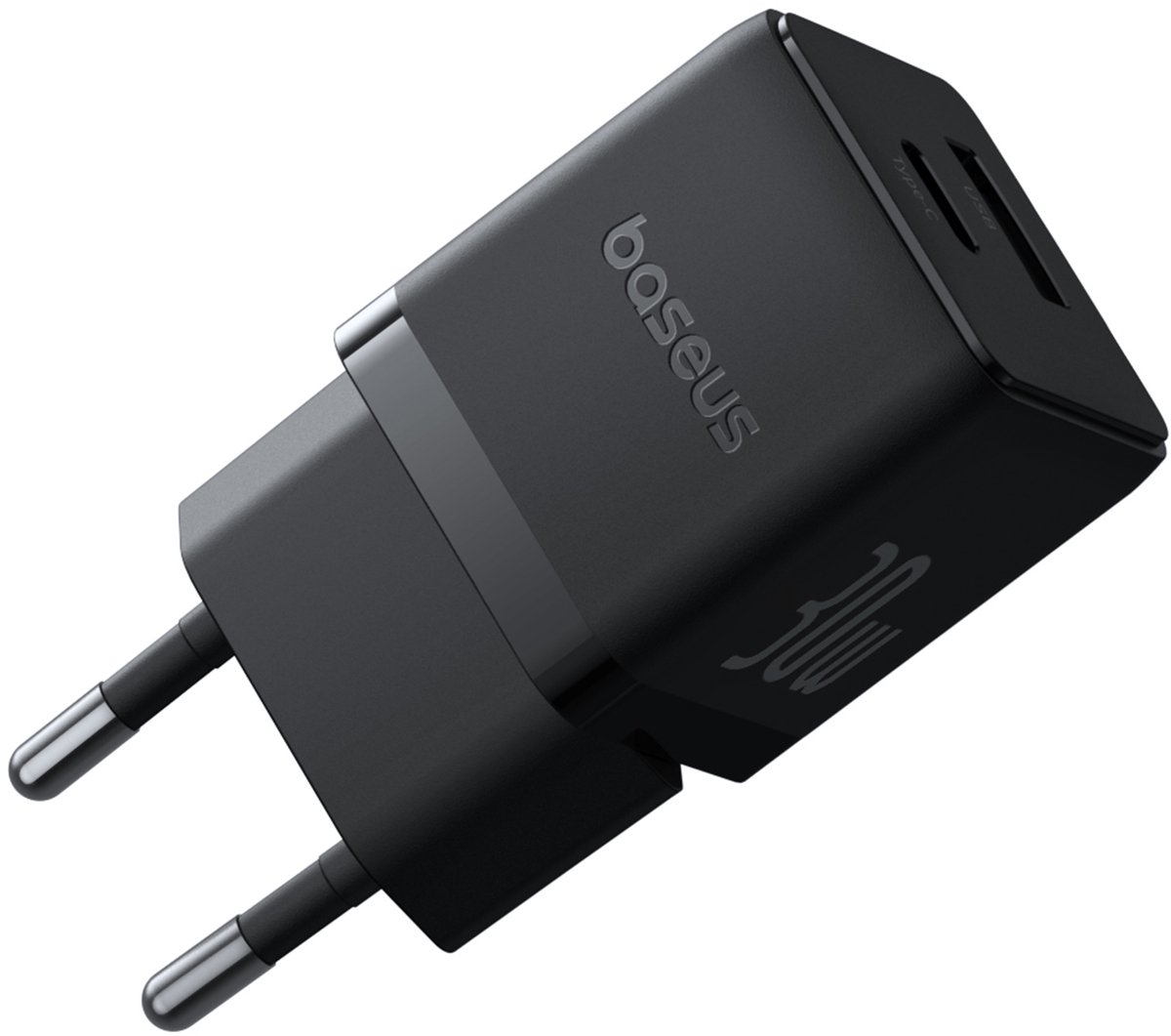 Power charger Baseus Palm 30W, 1x USB, 1x USB-C zwart