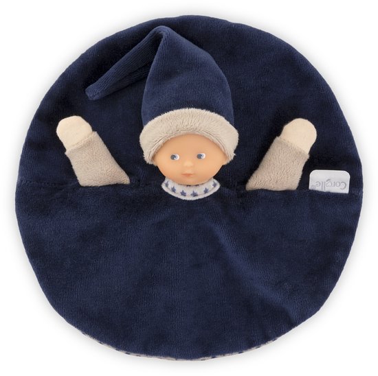 Corolle knuffeldoek - Marineblauw babydoekje 17cm - zacht speelgoed. van Corolle — afbeelding 4