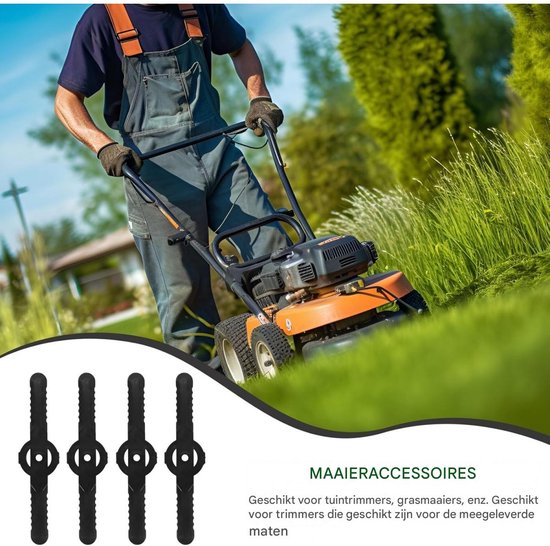 EXCITAT 60 stuks - Messen - Kunststof messen - Vervangende trimmermessen - Geschikt voor alle snoerloze grastrimmers - Zwart van EXCITAT — afbeelding 2
