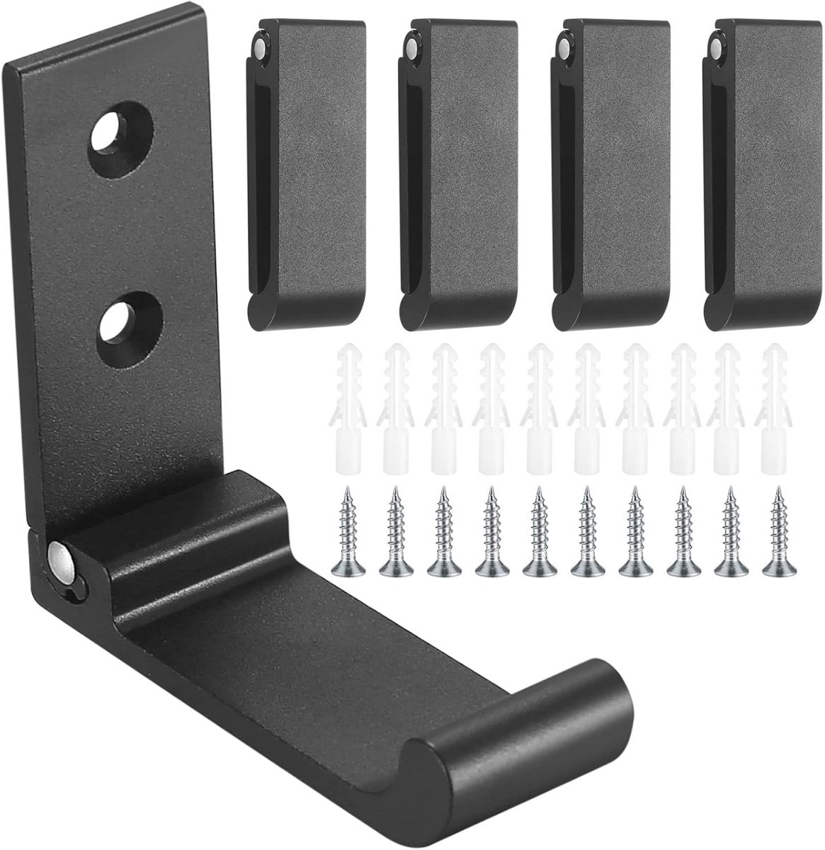 EXCITAT 5 stuks - Haak - Opvouwbare wandhaak - Handdoekhaak - Geschikt voor keuken, badkamer, muur, jas, handdoek, sleutel, tas - Zwart