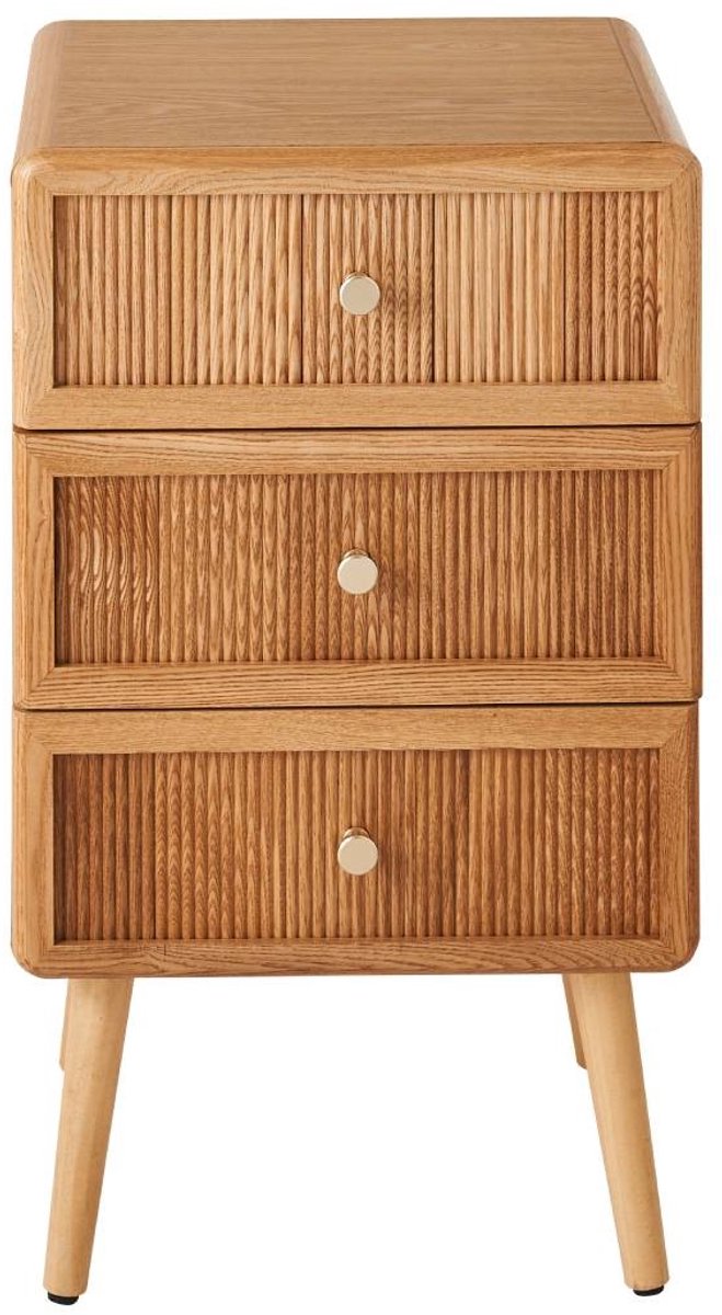 CALICOSY - Nachtkastje met 3 lades en latteneffect front H71 cm - AVA