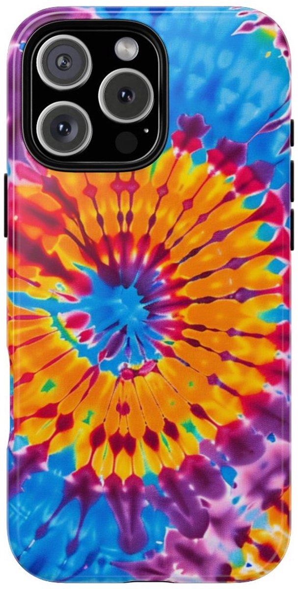 Vrolijk Tie-Dye Spiraalpatroon – Telefoonhoesje Geschikt voor iPhone 16 Pro Max