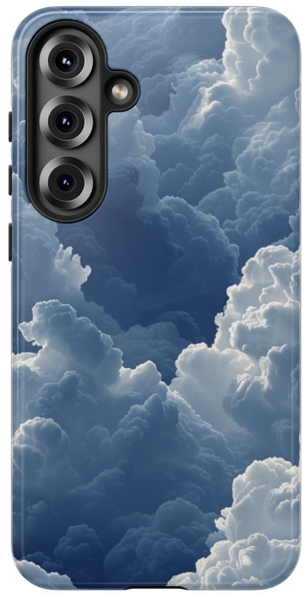 3D Blauw Wolkenpatroon – Telefoonhoesje Geschikt voor Samsung Galaxy S25 Plus
