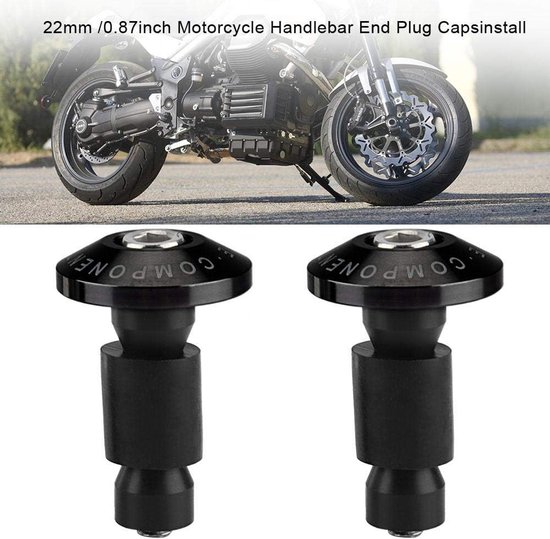 Universele motorfiets-stuurgreepdoppen - 1 paar - geschikt voor de meeste motorfietsen - diameter 22 mm - default Blanco Y Gris van Universele — afbeelding 2