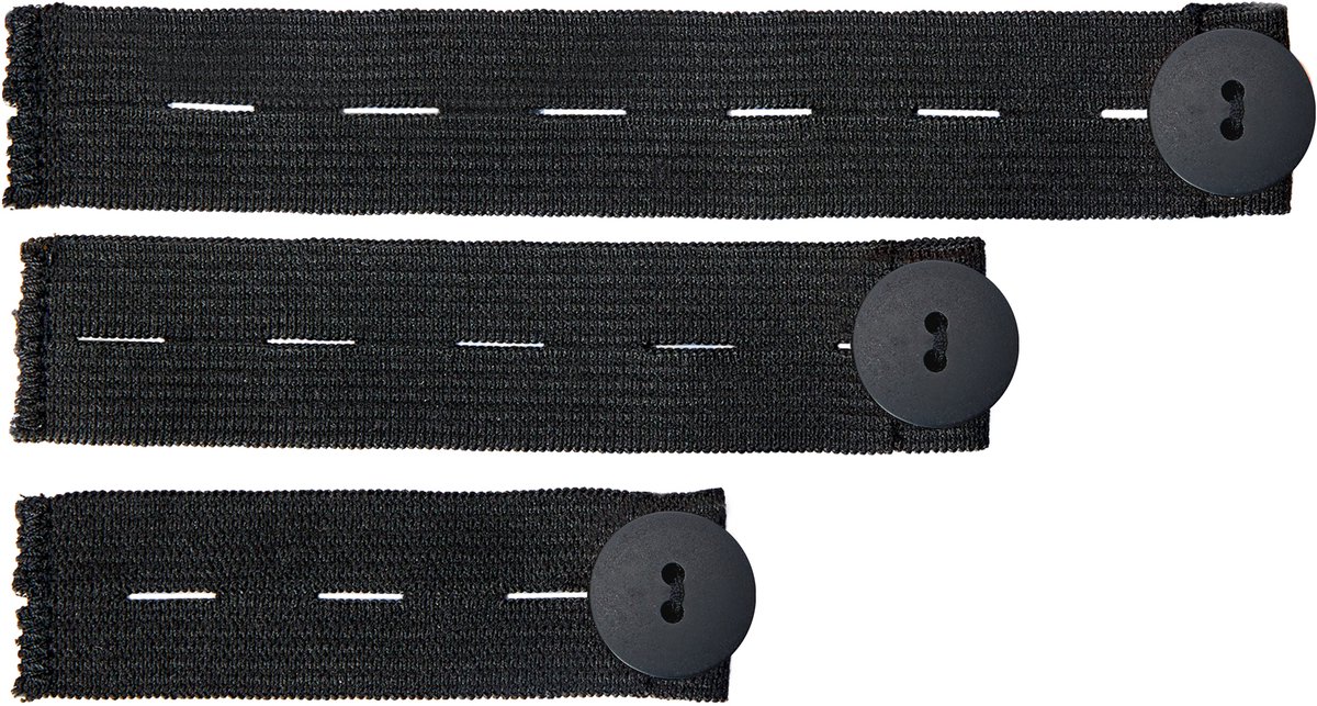 Be Mammy - Damesbroekverlenging Rubber – 3-Pack – Zwart/Zwart - BE-BE20-126-BB-N