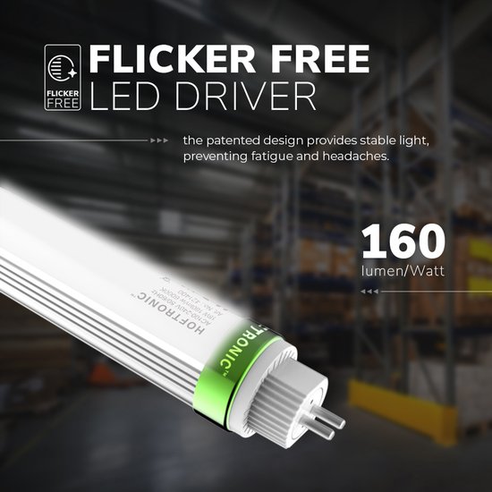 10x LED T5 (G5) TL buis 115 cm – 18 Watt – 2520 Lumen – 6000K vervangt 65W (65W/840) flikkervrij – 140lm/W