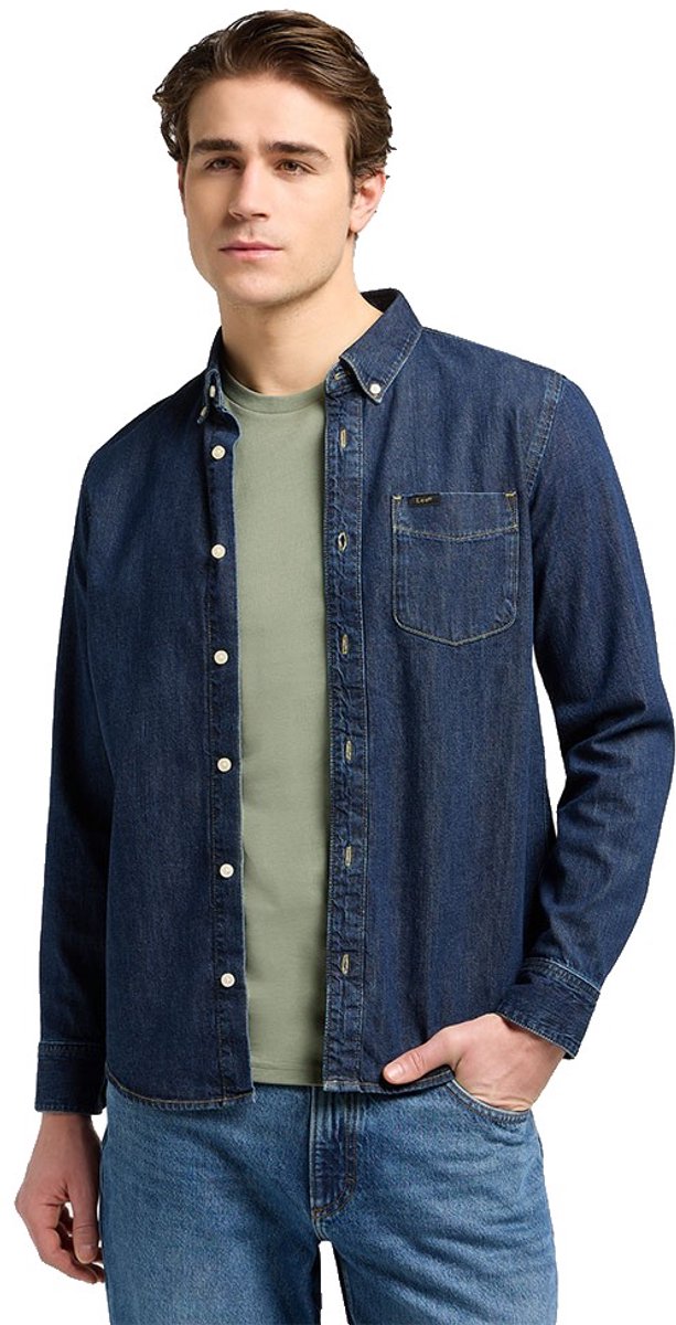 Lee Button Down Regular Fit Overhemd Met Lange Mouwen 2XL Man Mid Stone