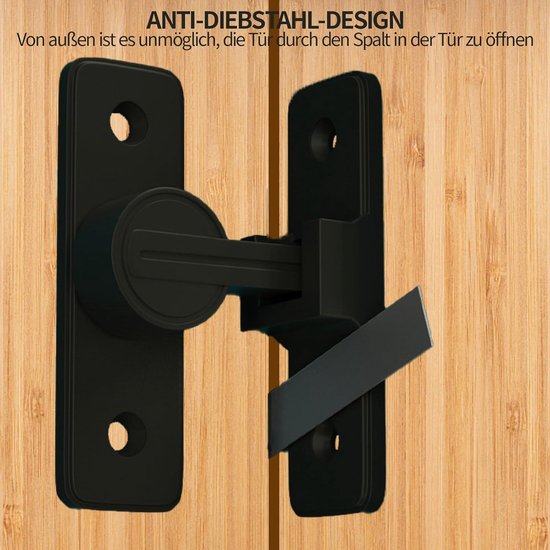 Stainless steel deurklink - privacy screen met schuine gesp - schuifdeur slot - 90 graden - betrouwbare vergrendeling - eenvoudige installatie - voor binnen- en buitendeuren - tuin - keuken - raam vergrendeling van Merkloos	 — afbeelding 5
