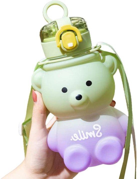 Inovra Plus - Gourde dégradée 800 ml avec sangle - Pour enfants et filles - Portable et étanche - Idéale pour l'école, le bureau et les déplacements