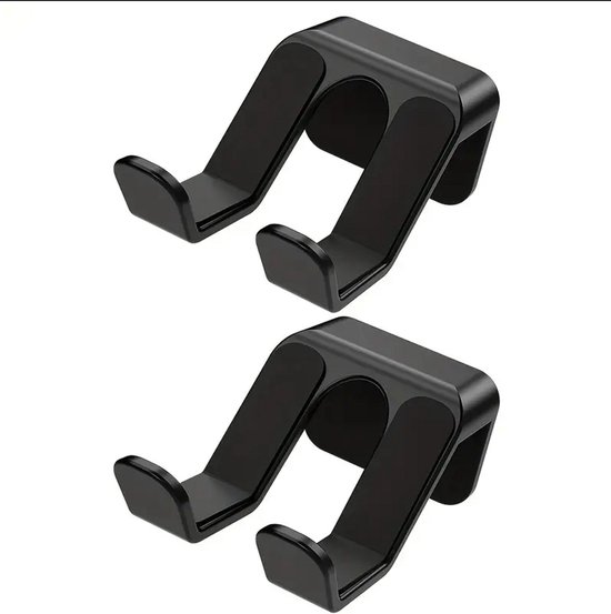 Twee zwarte, gebogen gamecontrollerhouders met inkepingen voor de controller. Zwarte, zachte pads aan de binnenkant.
