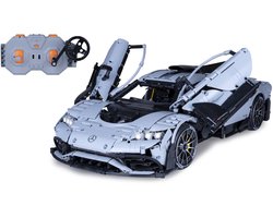 Jamara Constructiespeelgoed - 402862 RC CaDa Bricks - Mercedes-AMG ONE Sportauto - Grijs - 2,4GHz Bouwstenen set - 1:8