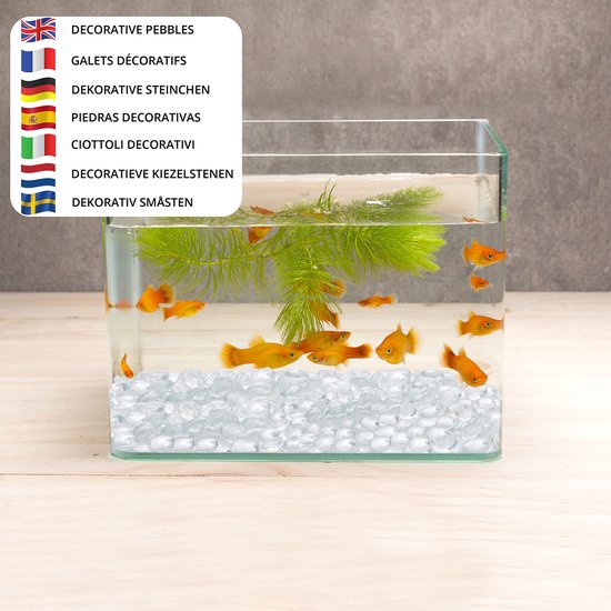 Belle Vous Gemixte Glazen Kiezels – 2 kg, 18 mm Platte Kiezel