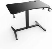 Bol.com Airlift Verstelbaar Gaming Bureau – 100x60 cm Zit-Sta Bureau – Ergonomisch met Koptelefoonhaak & Bekerhouder – Zwart aanbieding