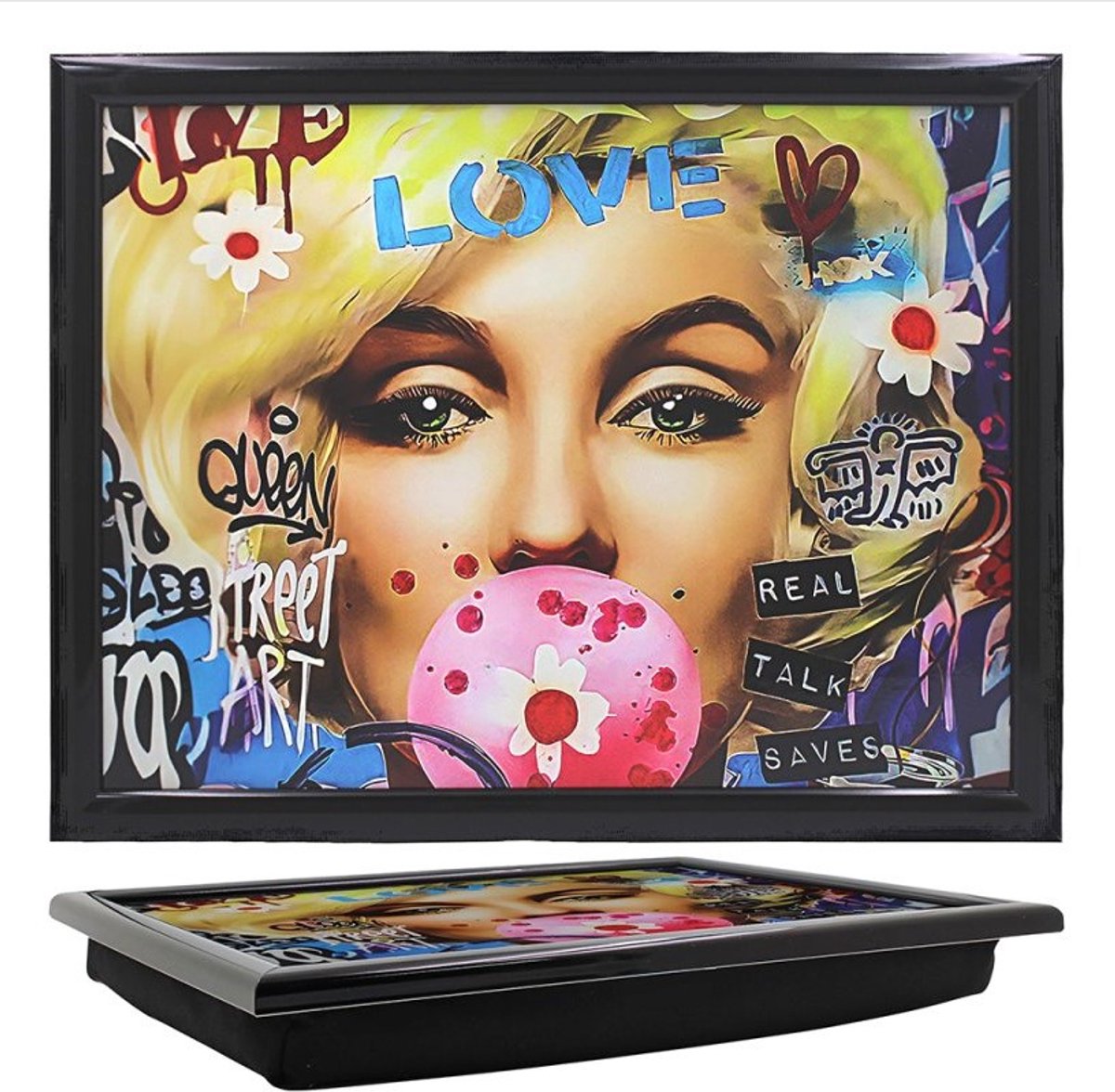L&P- Laptray - Schoottafel - Schootkussen - Laptoptafel - Dienblad met kussen - Iconisch Blond - 44x33x6 cm