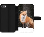 Étui pour téléphone iPhone 8 Bookcase - Renard - Neige - Hiver - Avec poches - Étui portefeuille avec fermeture magnétique