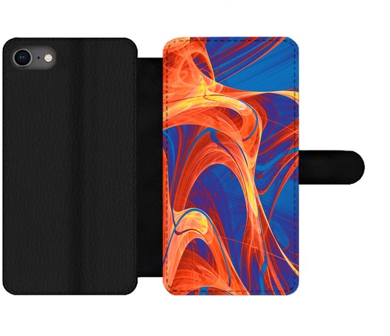 Étui pour téléphone iPhone 8 Bookcase - Art - Vagues - Couleur - Psychédélique - Avec poches - Étui portefeuille avec fermeture magnétique