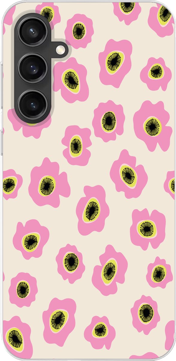 Telefoonhoesje Geschikt voor Samsung Galaxy S23 FE hoesje - Bloem - Patronen - Abstract - Siliconen Telefoonhoesje Telefoonhoesje - Verjaardag cadeau tiener