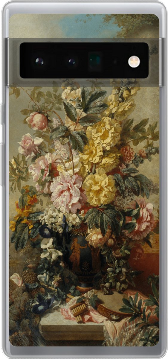 Telefoonhoesje Geschikt voor Google Pixel 6 Pro hoesje - Grote vaas met bloemen - Oude meesters - Schilderij - Siliconen Telefoonhoesje Telefoonhoesje