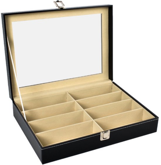 Ruhhy Luxe 8-Vaks Organizer voor Brillen - Stijlvol en Praktisch
