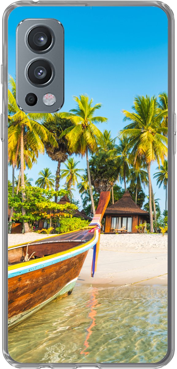 Telefoonhoesje Geschikt voor OnePlus Nord 2 5G hoesje - Strand - Kajak - Zomer - Siliconen Telefoonhoesje Telefoonhoesje