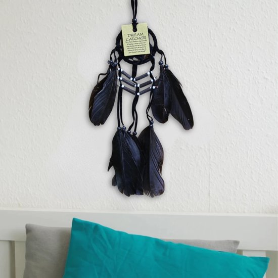 Attrape- Dromenvanger - plumes - cuir - 6cm