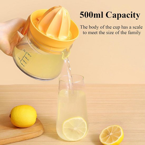 Sapcentrifuge-slowjuicer-Juicer-Fruitpers-Handheld-500 ml-Eenvoudig handmatig ontwerp- Kan gebruikt worden om citrus- en citroensap uit te persen van Merkloos — afbeelding 3