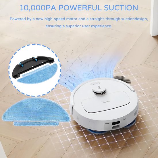 4 stuks wasbare reinigingsdoekjes - wisserdoeken - reserveonderdeel voor robotstofzuigeraccessoires - super zachte microvezeldoek met kwast - wasbare microvezel dweilpad en schoonmaakaccessoires van Merkloos	 — afbeelding 4