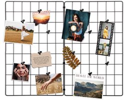 foto van Wandrooster voor Foto'S Metaal Zwart 58x72 cm - Wanddecoratie - Fotowandrooster - Foto Rooster - Wandplaat - Wandrek