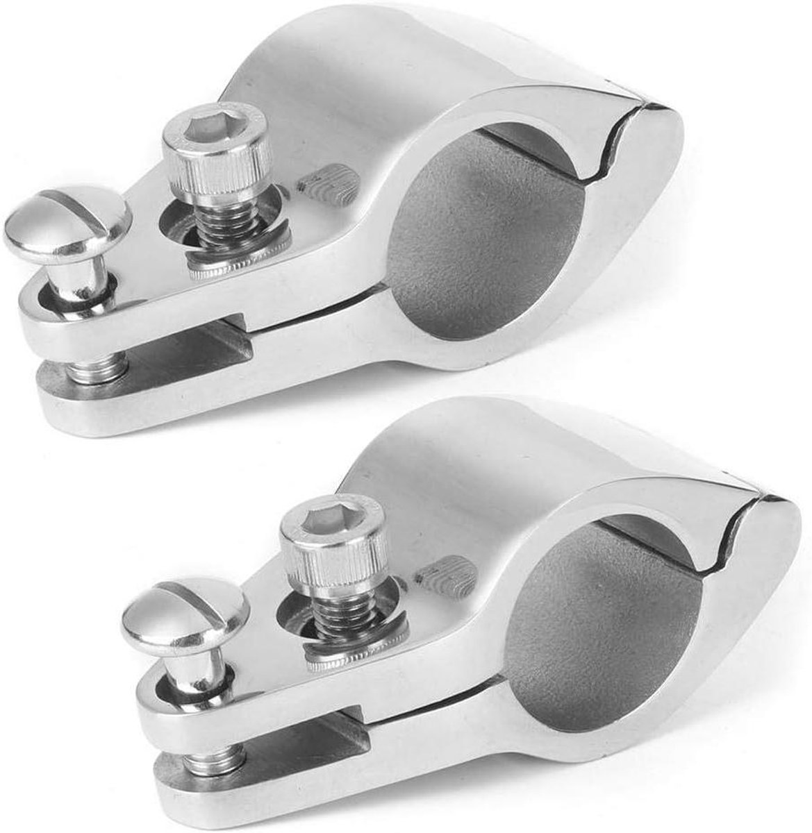 Allecto Plus - 2-delige RVS Boot Bimini Top Klem - Voor Opblaasbare & Commerciële Boten 22 mm