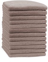 Eleganzzz Handdoeken Set - Set van 12 - Handdoek 50x100cm - 420 gr/m2 - 100% Katoen - taupe