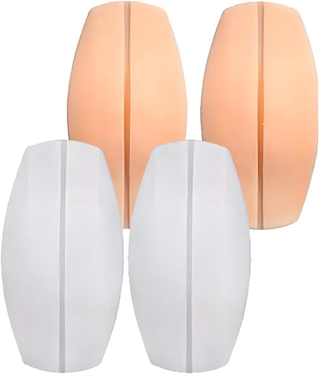 Allecto Plus - Siliconen BH-bandjes pads voor beha-dragers - antislip beha-pads voor schouderbanden - comfortabel - 2 paar - wit en Beige - bescherming tegen glijden - comfortabele beha accessoires.