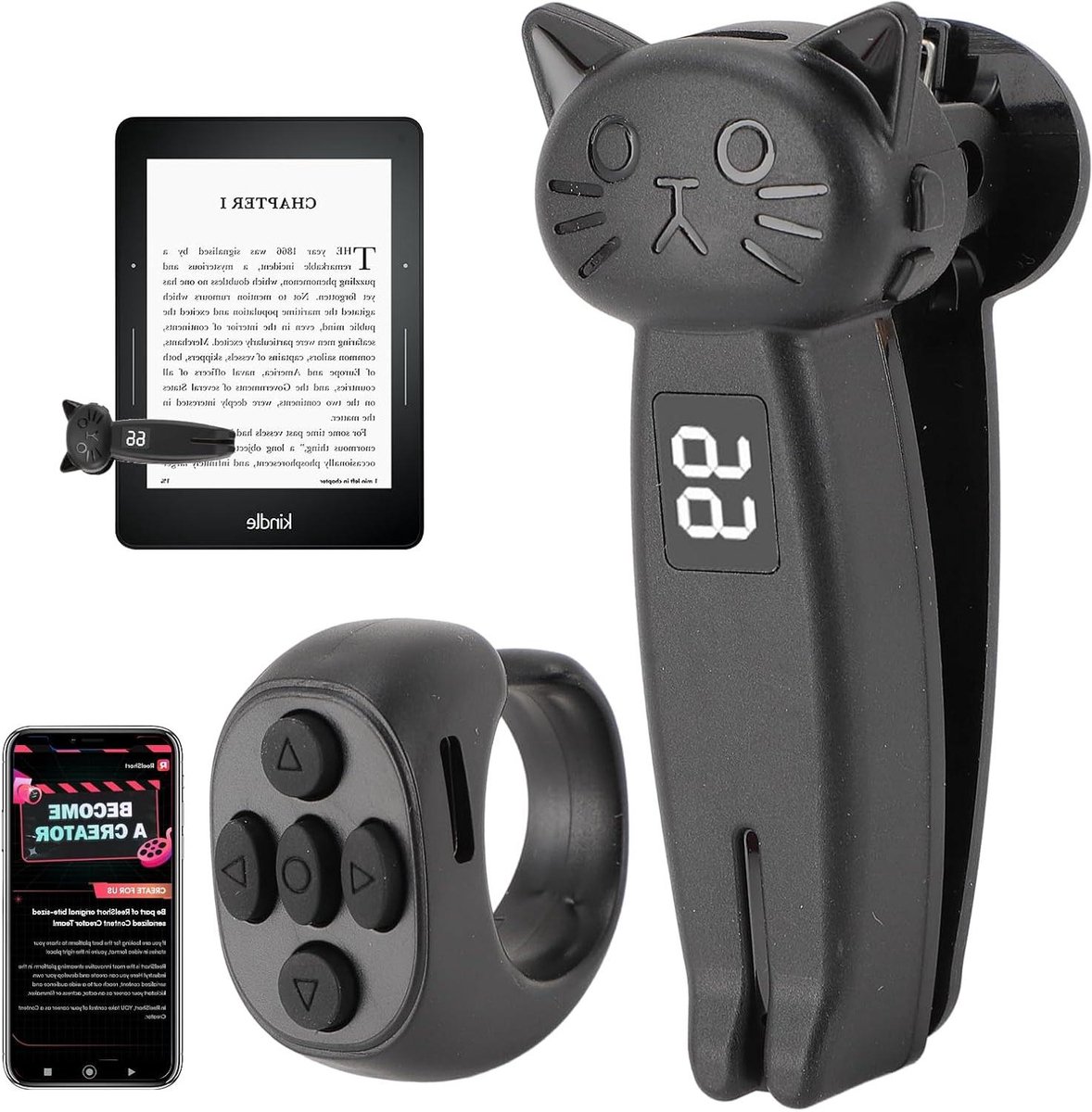Afstandsbediening Page Turner voor EReaders en Tablets - Zelf Foto's en Video's Maken - Externe Triggers - Voor Lezen en Meer