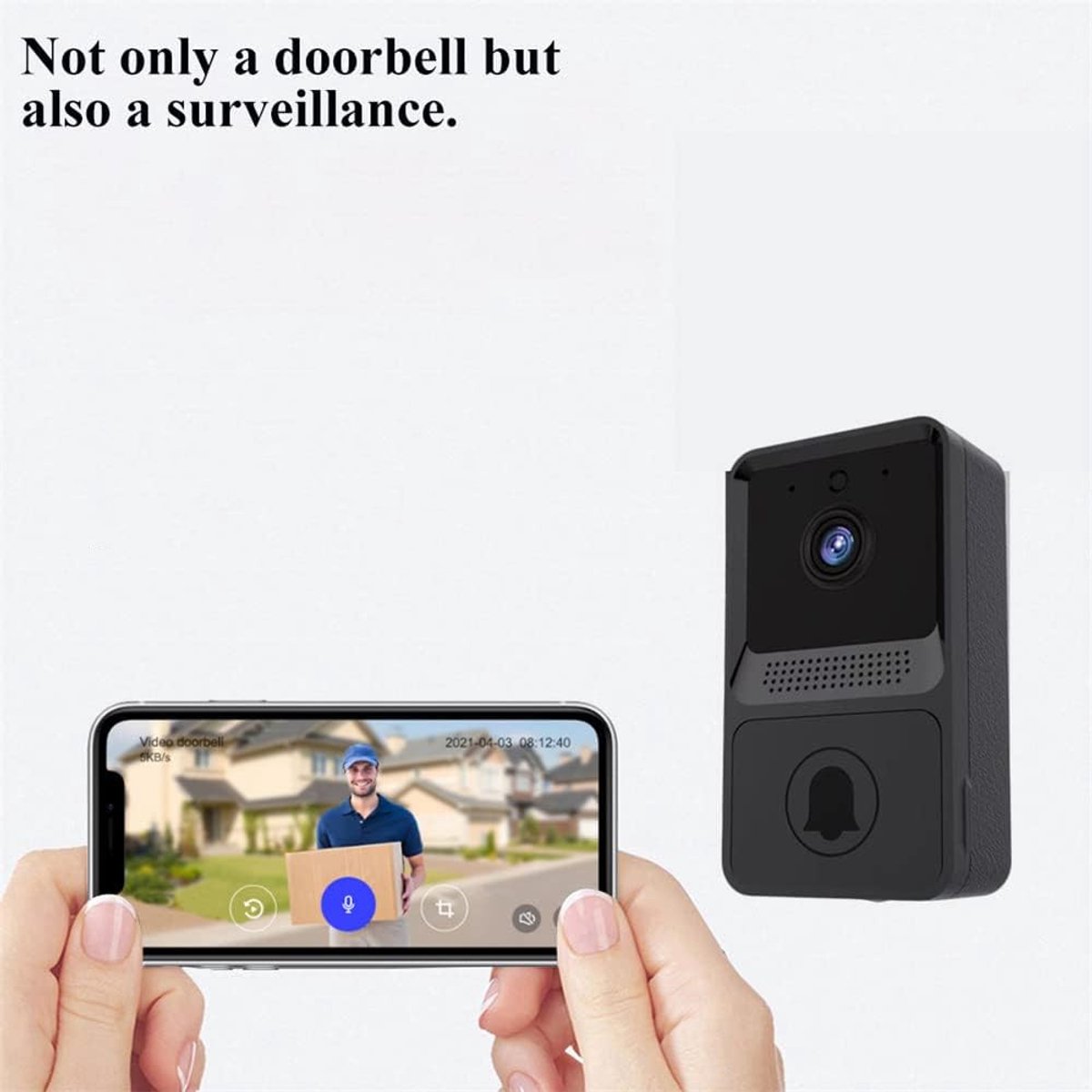 Afbeelding 2 van Slimme Video Deurbel - Deurbeldrukker - Draadloos - 1080p HD-video - Ring Video Deurbel - WiFi