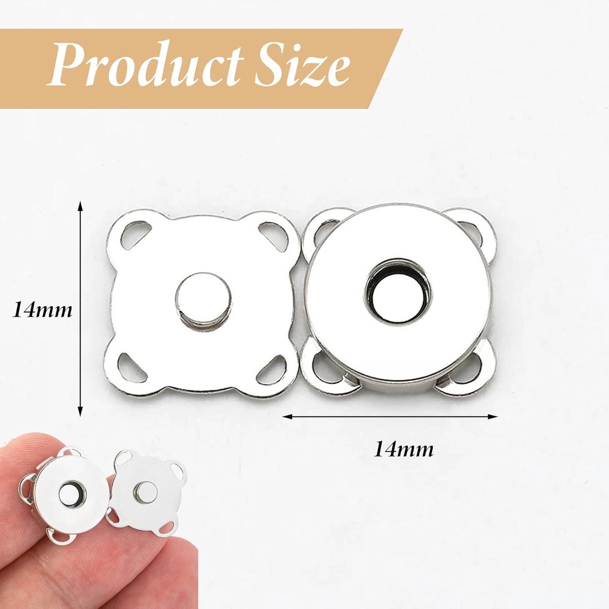 Magneetsluiting Goud 19 mm (2 stuks) kopen? Hoofs Stoffen - Stof