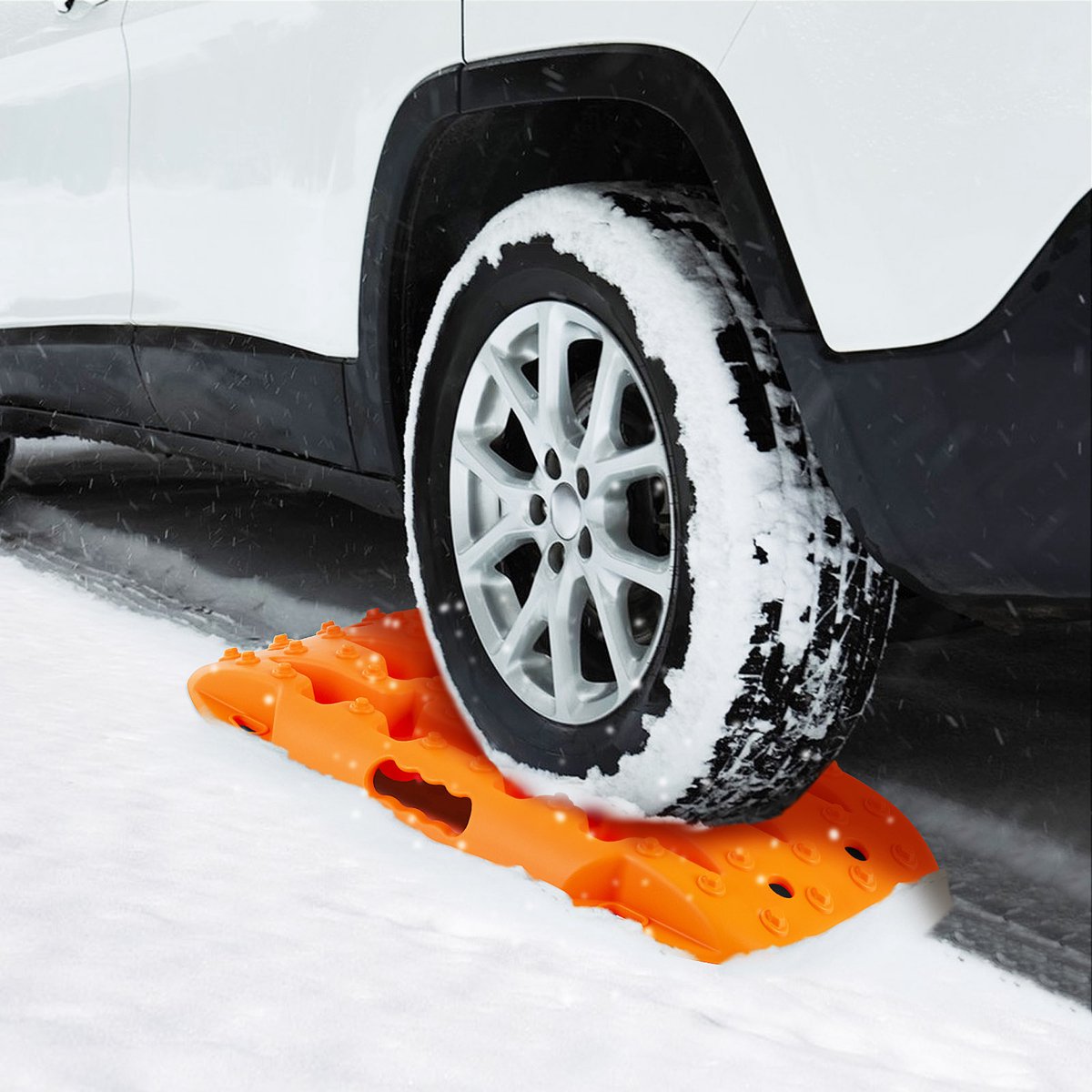 COSTWAY Starthulp, zandplaten, offroad, bandenladder voor zand/modder/sneeuw, 10T, recovery board, tractiemat voor terreinwagens, campers, personenauto's, vrachtwagens, zwart, 58 x 31 x 6 cm, 2 stuks