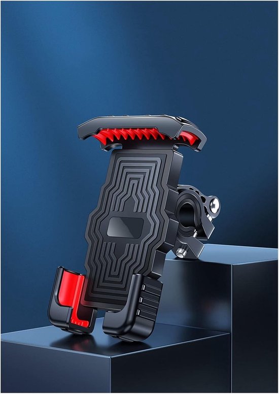 Universele Telefoonhouder Fiets Motor Scooter 4.7″-6.8″ 360° Draaibaar Trillingvrij Robuust Metalen Klem