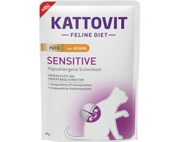 Kattovit - Feline Dieet Zakje Sensitive Paté 10x85g - Kip