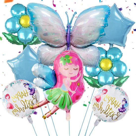 G.C Decoratie 1e verjaardag meisje vlinders luchtballon slinger vlinderdecoratie verjaardag met ballon slinger ballonbox voor vlinder