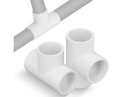 Allecto Plus - Pack van 12 PVC T-Stuk Connectors - 32 mm - Waterleiding Accessoires voor Zandfilters en Tenten - Doe-het-zelf
