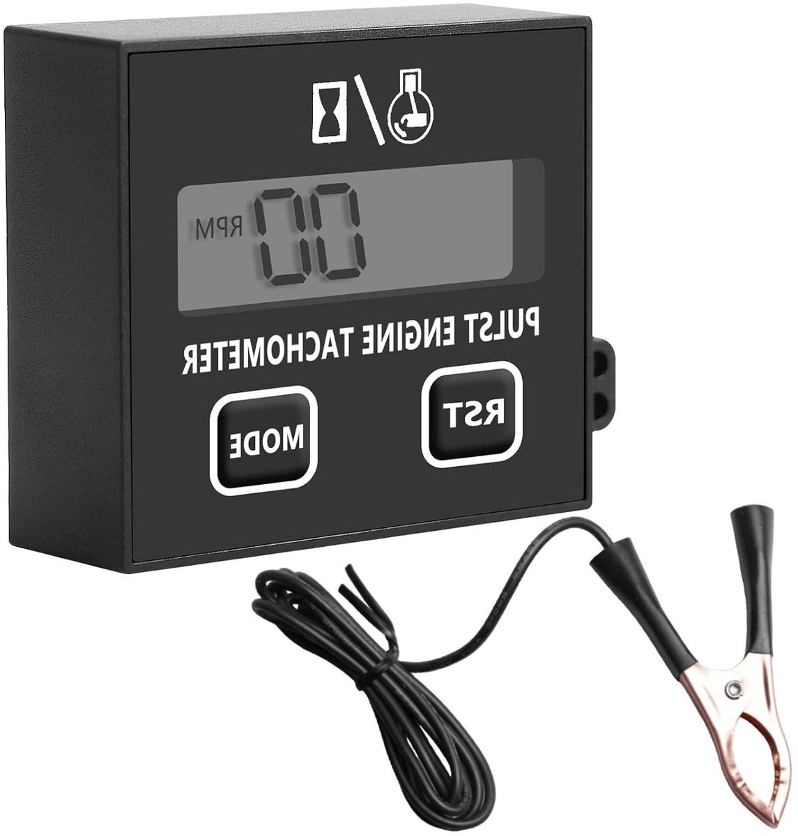 Allecto Plus - Digitale toerenteller motorzaag met bedrijfsurenteller - waterdicht - motorsnelheidsmeter - kettingzaag - inductieve toerenteller - grasmaaiers - toerentalmeter