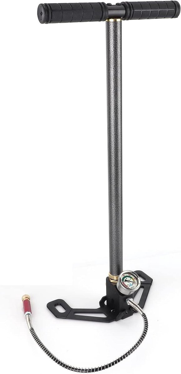 Allecto Plus - Hogedruk Handpomp voor PCP Luchtgeweer - 3 Traps Pomp - 4500 PSI - Stijgbeugelpomp - Luchtgeweer Vulpomp - Standaard - Duurzaam en Efficiënt