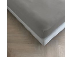 Kayori Tara Topper Hoeslaken Jersey Stretch - 180-200x200-220cm - Biologisch Katoen - Strijkvrij - Grijs