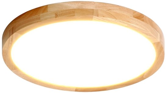Led Plafondlamp Moderne 24W 30cm Plafonnière Houten voor Woonkamer Keuken Slaapkamer