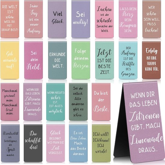 Foto: Inspirerende magnetische boekenleggers afscheidscadeau 24 stuks